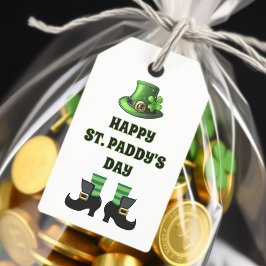 Lycklig St. Patrick's Day Leprechaun Presentetikett