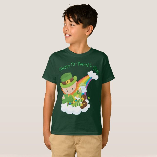 Lycklig St patrick's day Leprechaun Tee (Hel framsida)