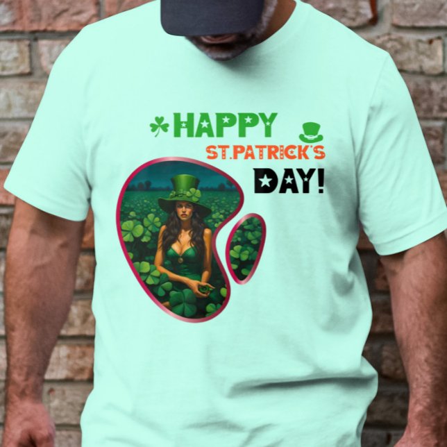 Lycklig St.Patrick's Day! - Leprechauns skavator H T Shirt (Skapare uppladdad)