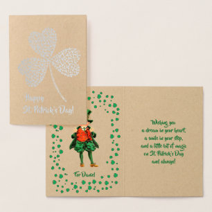 Lycklig St. Patrick's Day. Little Irish Boy Folierat Kort
