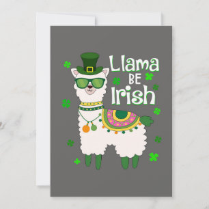 Lycklig St. Patrick's Day Llama-inbjudan Inbjudningar