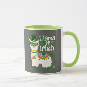Lycklig St. Patrick's Day Llama mugg