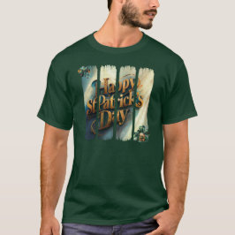Lycklig St. Patrick's Day Lodrät Brushstroke T Shirt