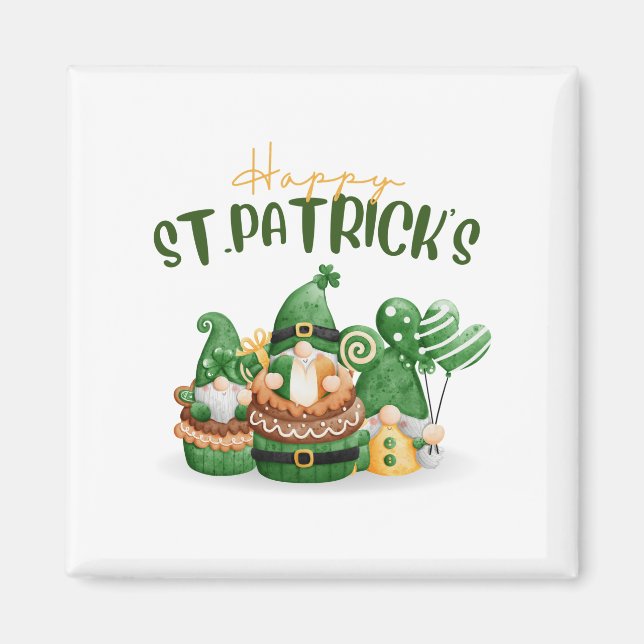 Lycklig St. Patricks Day - Lucky Irish Klöver Part Magnet (Framsidan)