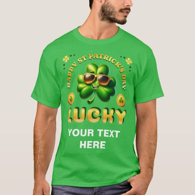 Lycklig St patrick's day Lucky Irish Shamrocks Myn T Shirt (Framsida)