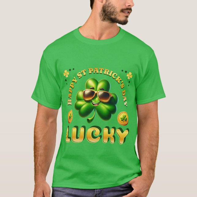 Lycklig St patrick's day Lucky Irish Shamrocks Myn T Shirt (Framsida)