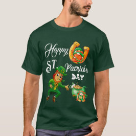 Lycklig St patricks day Lucky Leprechaun Pot of Gu T Shirt