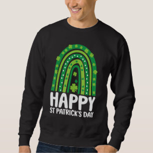 Lycklig St patrick's day Lucky Rainbow Shamrock Co Lång Ärmad Tröja