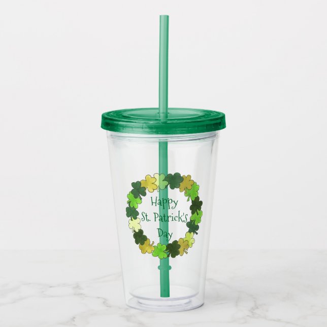 Lycklig St. Patrick's Day Lucky Shamrock Klöver Take Away Mugg (Framsida)