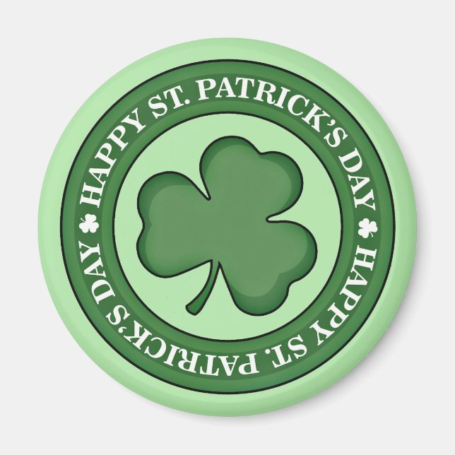 Lycklig St. Patricks Day Magnet (Framsidan)