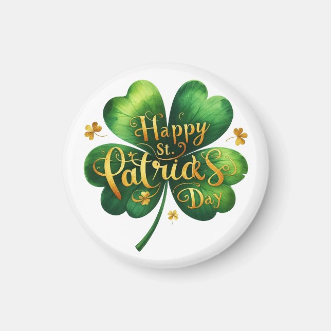 Lycklig St. Patrick's Day Magnet (Framsidan)