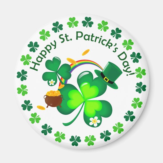 Lycklig St. Patrick's Day Magnet (Framsidan)
