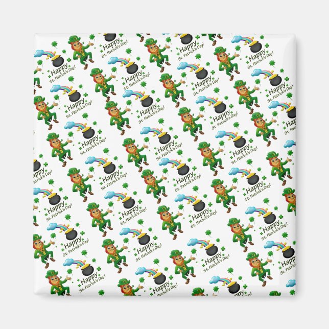 Lycklig St. Patrick's Day Magnets Leprechaun Magnet (Framsidan)