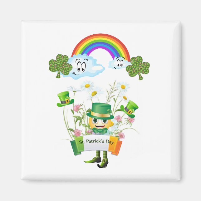 Lycklig St. Patrick's Day Magnets Rainbow Magnet (Framsidan)