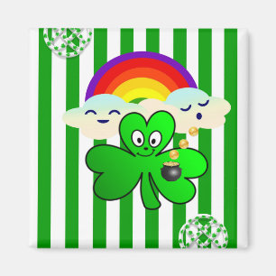 Lycklig St. Patrick's Day Magnets Shamrock Magnet