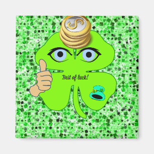 Lycklig St. Patrick's Day Magnets Shamrock Magnet