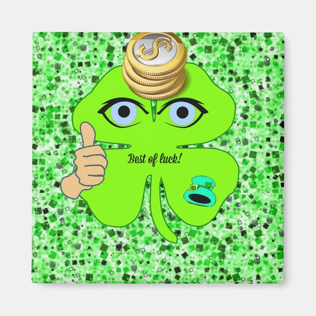 Lycklig St. Patrick's Day Magnets Shamrock Magnet (Framsidan)