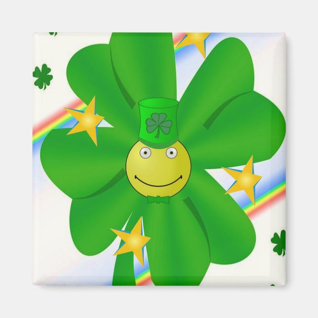 Lycklig St. Patrick's Day Magnets Shamrock Magnet (Framsidan)