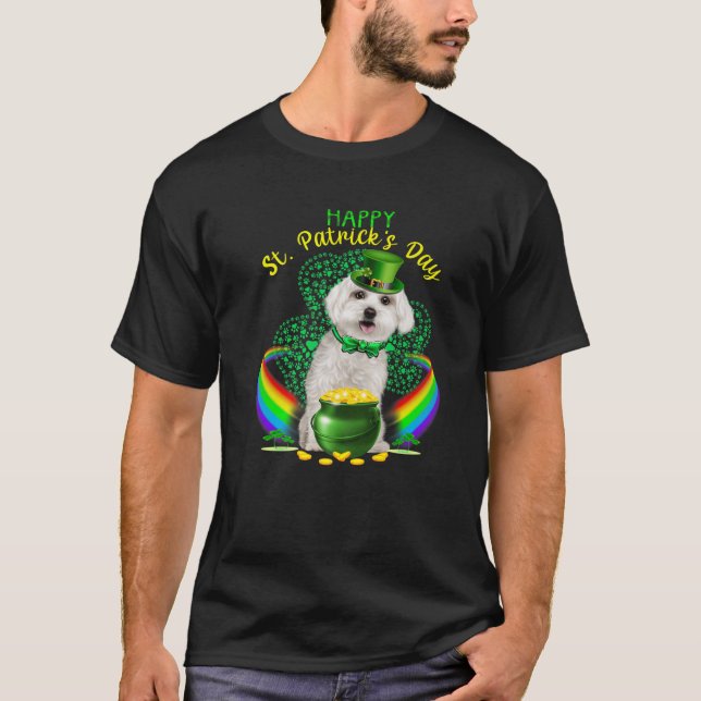 Lycklig St patricks day maltesiska Leprechaun Hat  T Shirt (Framsida)
