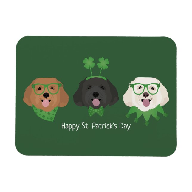 Lycklig St patricks day Maltipoo Hundar Magnet (Horisontell)