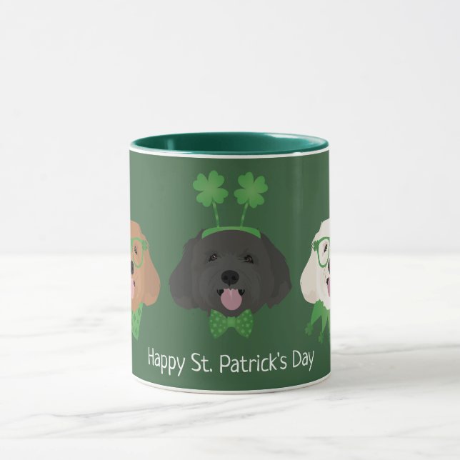 Lycklig St patricks day Maltipoo Hundar Mugg (Center)