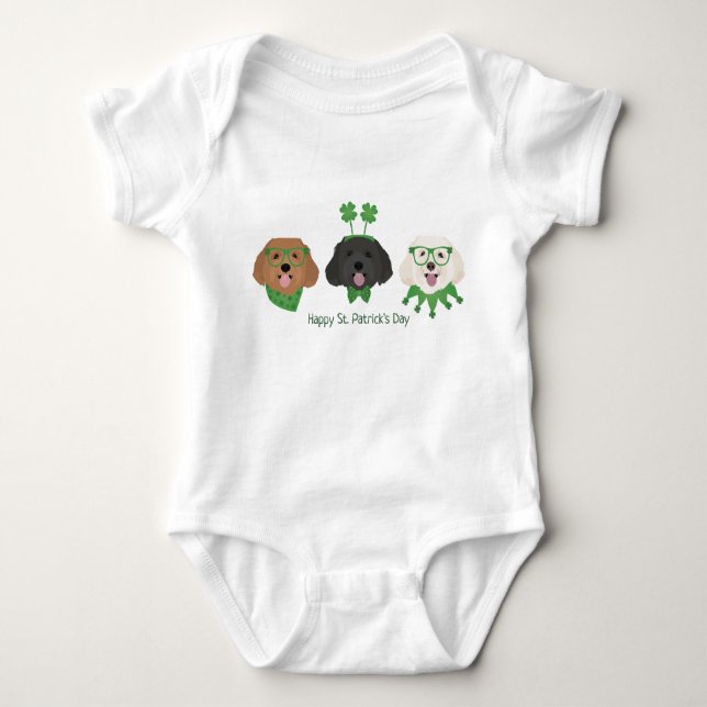 Lycklig St patricks day Maltipoo Hundar T Shirt (Framsida)