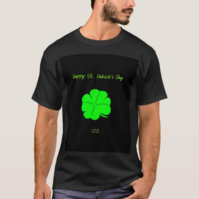 Lycklig St. Patrick's Day Manar Black Basic T Shir T Shirt (Framsida)