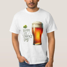 Lycklig St. Patrick's Day Manar-shirt med Beer