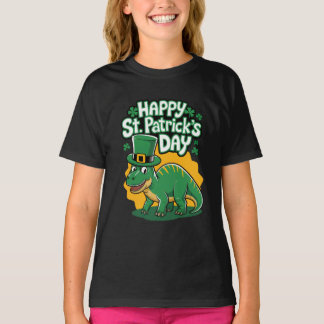 Lycklig St patrick's day med dino T Shirt