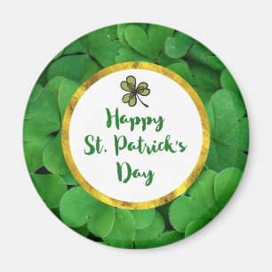 Lycklig St. Patrick's Day med Grönt Klöver Magnet