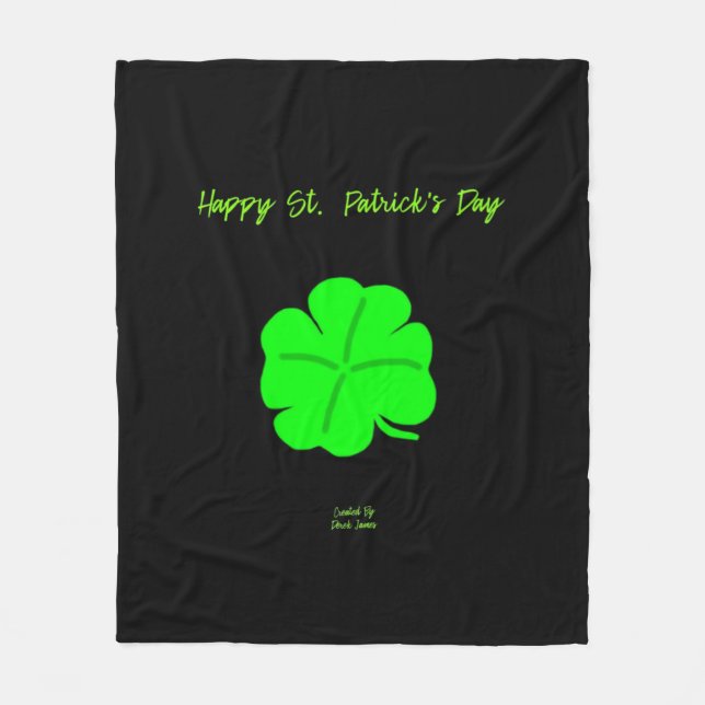 Lycklig St. Patrick's Day Medium Fleece Blanket (Framsidan)