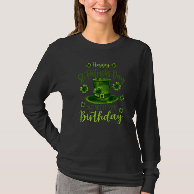 Lycklig St patricks day: Min födelsedag Born Irish T Shirt (Framsida)