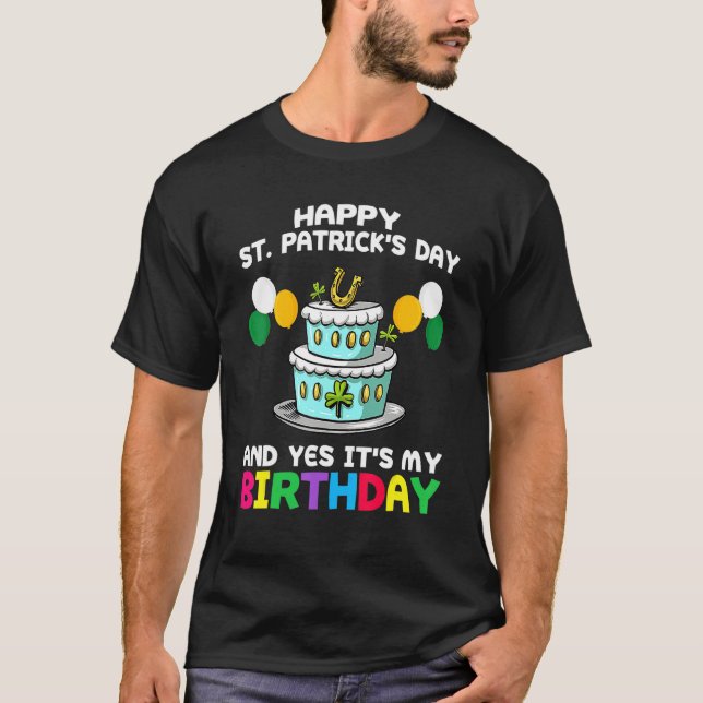 Lycklig St patricks day: Min födelsedag Born Irish T Shirt (Framsida)