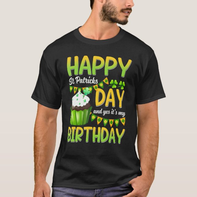 Lycklig St patricks day: Min födelsedag Born Irish T Shirt (Framsida)