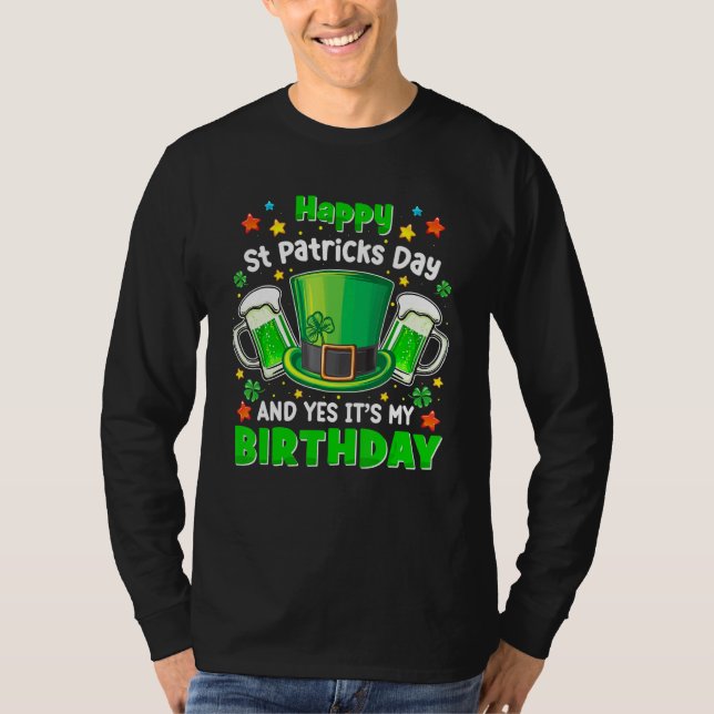 Lycklig St patricks day: Min födelsedag Born Irish T Shirt (Framsida)