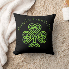 Lycklig St. Patrick's Day Modern Celtic Shamrock Kudde