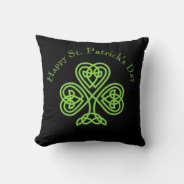 Lycklig St. Patrick's Day Modern Celtic Shamrock Kudde