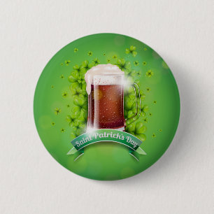 Lycklig St. Patrick's Day Mugg of Beer Knapp