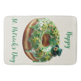 Lycklig St. Patrick's Day-munk med Leprechaunhatt Badrumsmatta
