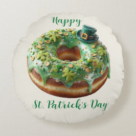 Lycklig St. Patrick's Day-munk med Leprechaunhatt Rund Kudde