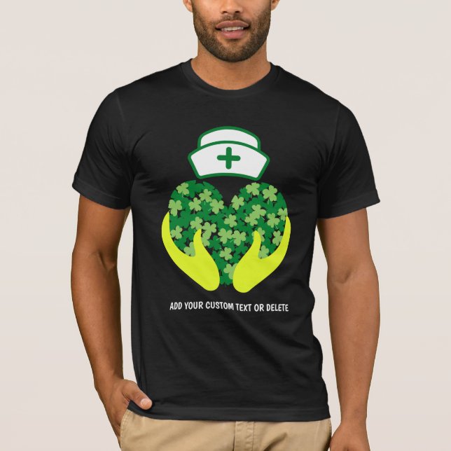 Lycklig St patrick's day Nurse Shamrock Klöver T Shirt (Framsida)