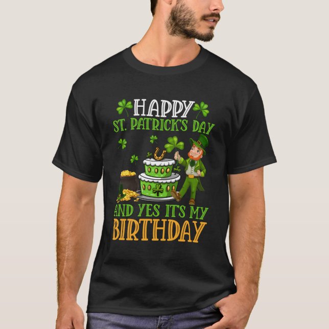 Lycklig St patricks day och dess Leprechaun T Shirt (Framsida)