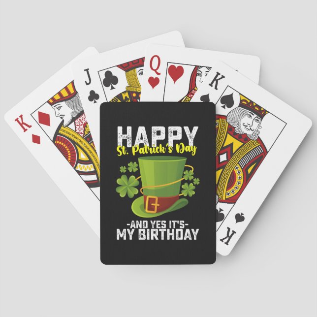 Lycklig St patrick's day och det är min födelsedag Casinokort (Baksidan)