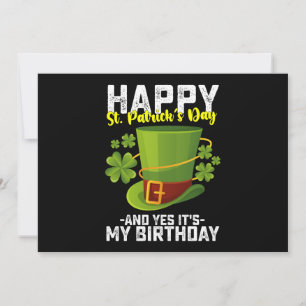 Lycklig St patrick's day och det är min födelsedag Inbjudningar
