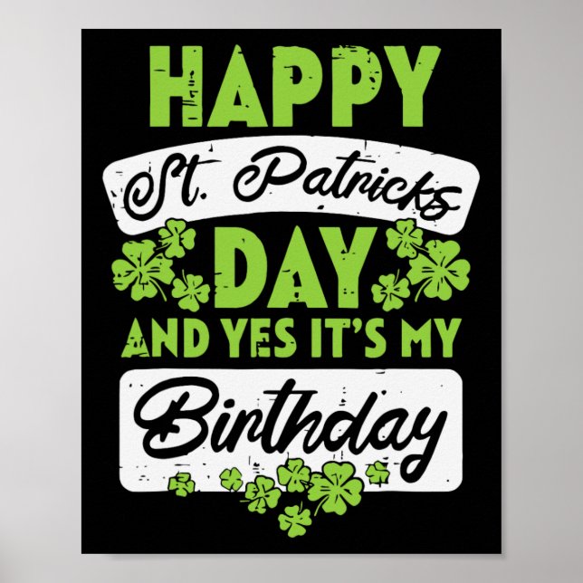 Lycklig St patricks day och ja min födelsedag Poster (Framsidan)