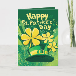 Lycklig St. Patrick's Day och leprechaun hat Kort