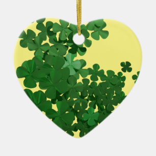 Lycklig St patrick's day och Lycka till Julgransprydnad Keramik