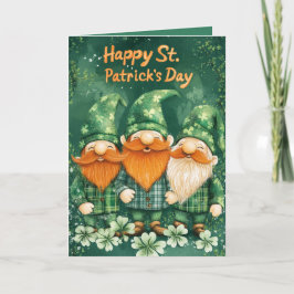 Lycklig St. Patrick's Day och tre leprechaun Kort