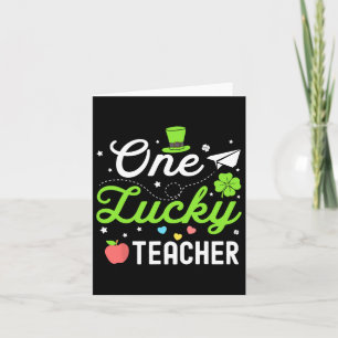 Lycklig St patricks day One Lucky Teacher Shamrock Kort