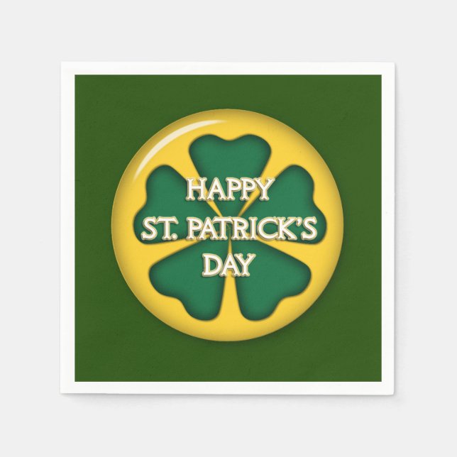 Lycklig St. Patrick's Day Pappersservett (Framsidan)